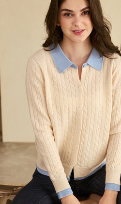 霧感澳洲純羊毛上衣 2色（灰現貨）