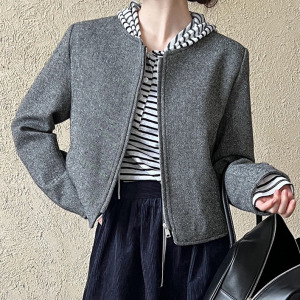 羊毛經典短外套 2色（只剩灰色現貨）