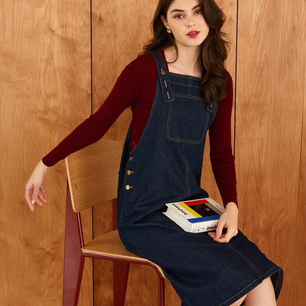 鹿特丹丹寧吊帶裙(現貨）