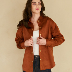 麂皮金釦秋冬外套（現貨）