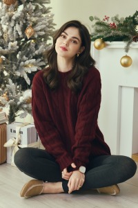 療癒系軟羊毛圓領毛衣 6色（只剩深藍/酒紅現貨）