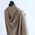 小眾羊毛混紡假兩件披肩上衣 5色 (只剩深灰現貨)_9