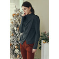 小眾羊毛混紡假兩件披肩上衣 5色 (只剩深灰現貨)_5
