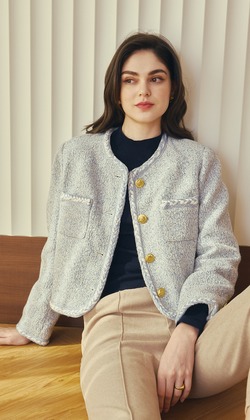 90%白鴨絨高級感藍金外套 （現貨）