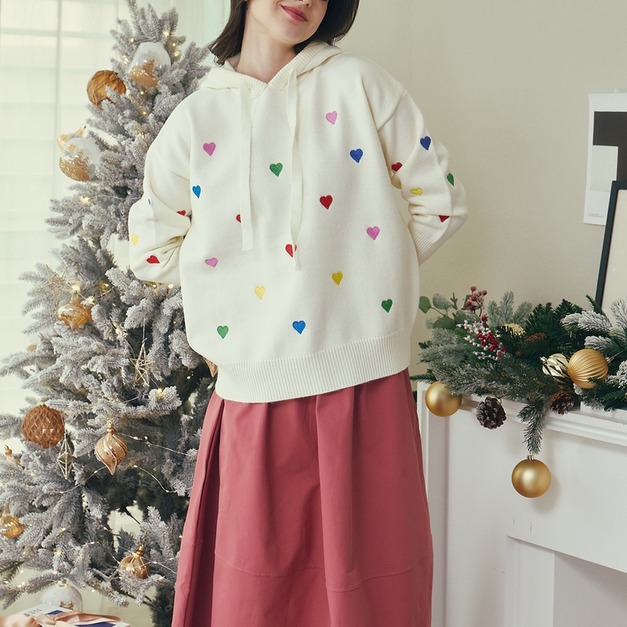 滿天星棉花糖連帽毛衣 2色（只剩白色現貨）