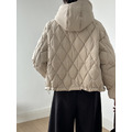 90%白鴨絨菱格連帽外套 （現貨）_10