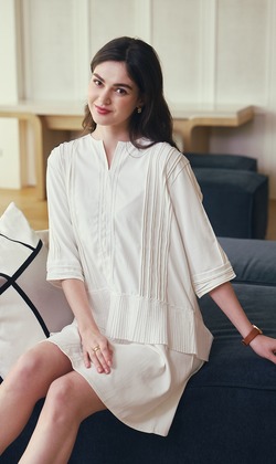 質感系摺布洋裝 （現貨）