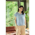 頂級亞麻落肩寬鬆上衣 3色 （現貨）