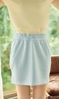 棉花苞鬆緊休閒短裙 4色 （現貨）