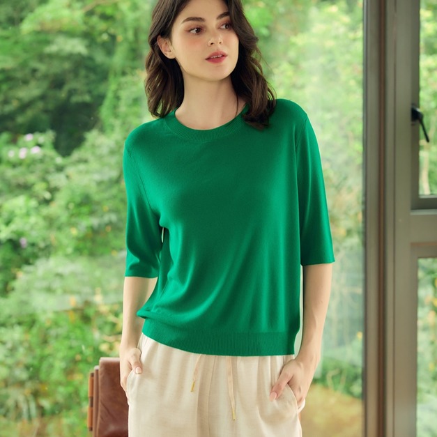 曲珠天絲落肩加大上衣6色 （現貨）