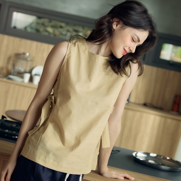 棉麻蝴蝶結背心（現貨）