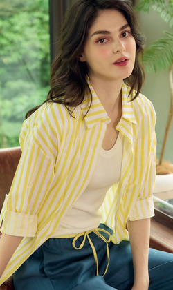 海島黃條紋防曬外套 3色（現貨）