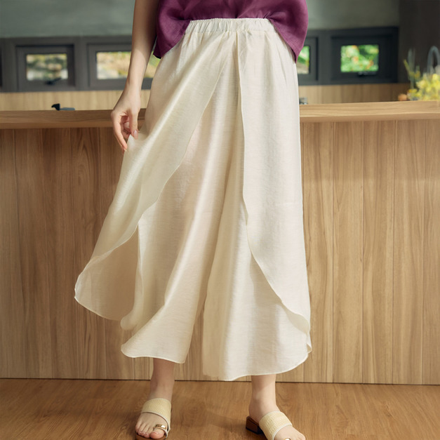 天絲醋酸飄感長褲 2色（現貨）