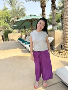 紙紗亞麻星空落肩上衣 4色（現貨）