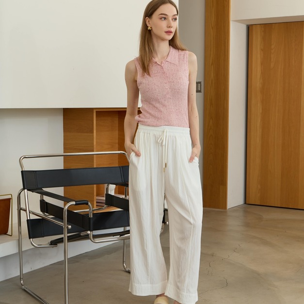 輕冰感鬆緊休閒長褲 4色 （現貨）