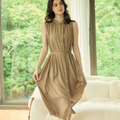 極輕涼感無袖洋裝 3色 （只剩駝/淡綠現貨）