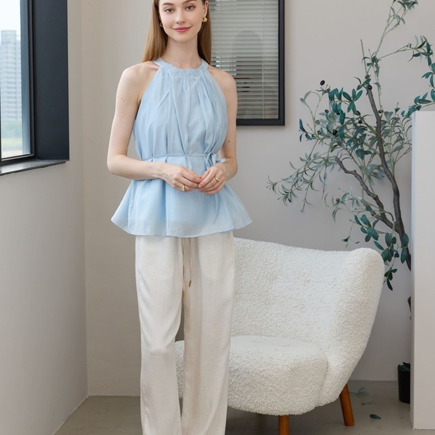 削肩綁腰天使上衣 （現貨）