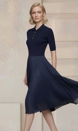 高級感羊毛polo裙 2色（現貨）