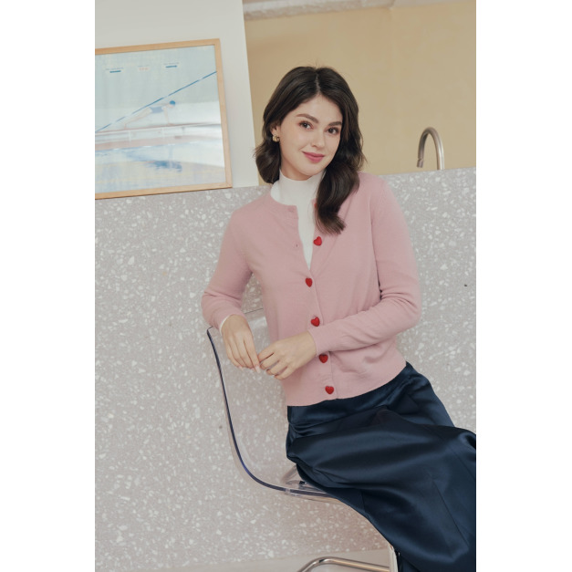 紅色愛心釦針織外套 4色（現貨）