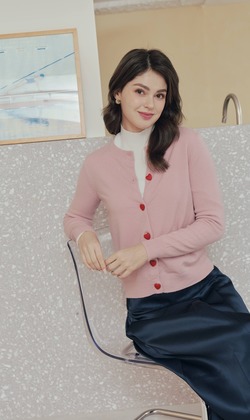 紅色愛心釦針織外套 4色（現貨）