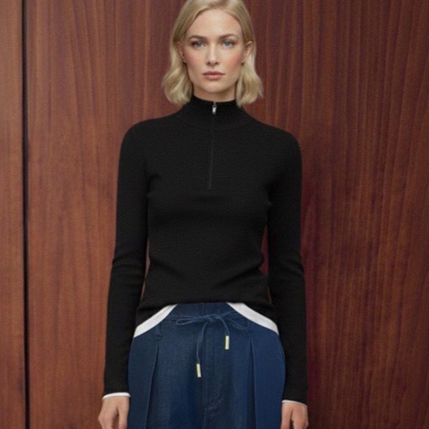 假兩件顯瘦收腰長T （現貨）