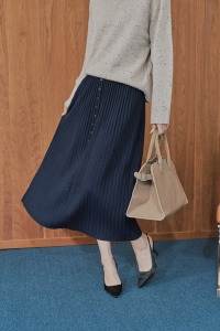 鋼琴百摺扭扣毛裙 6色（現貨）