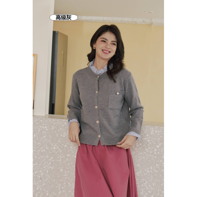 波浪領毛衣外套  2色 （現貨）