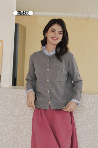 波浪領毛衣外套  2色 （現貨）