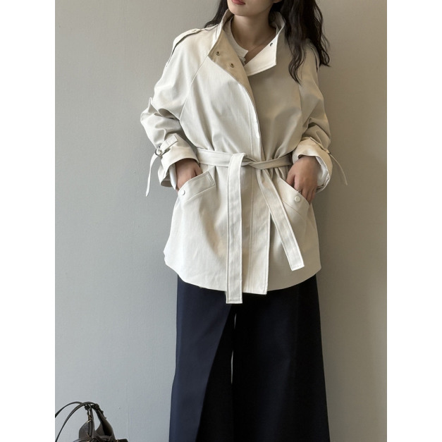 英倫立領風衣外套（現貨）