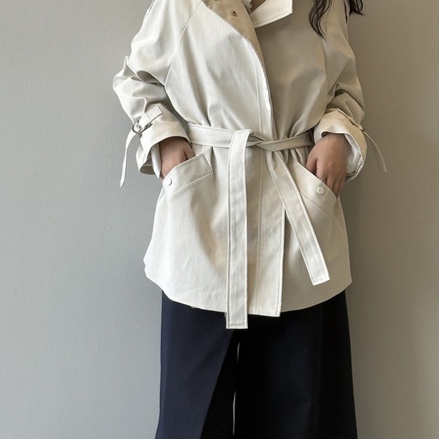 英倫立領風衣外套（現貨）