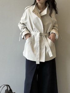 英倫立領風衣外套（現貨）