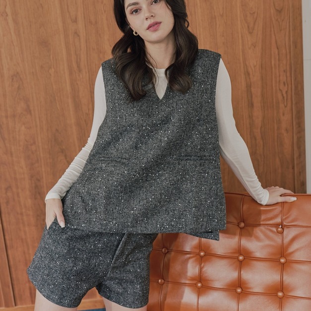 灰花呢套裝（現貨）