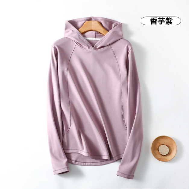 德絨連帽休閒長T 4色