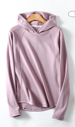 德絨連帽休閒長T 4色