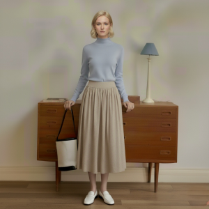 輕輕羊毛混紡半身裙 4色（現貨）