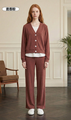 德絨拼色套裝 4色 （現貨）