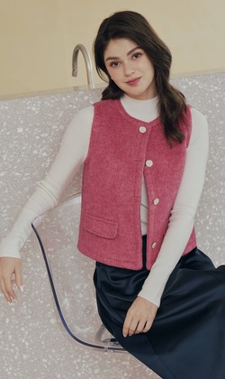 50%羊毛莫內油畫背心 2色（現貨）