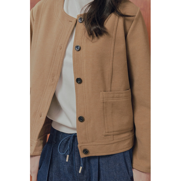 安仁圓領紋理外套（現貨）