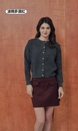 抗皺羊毛設計短裙 2色（現貨）