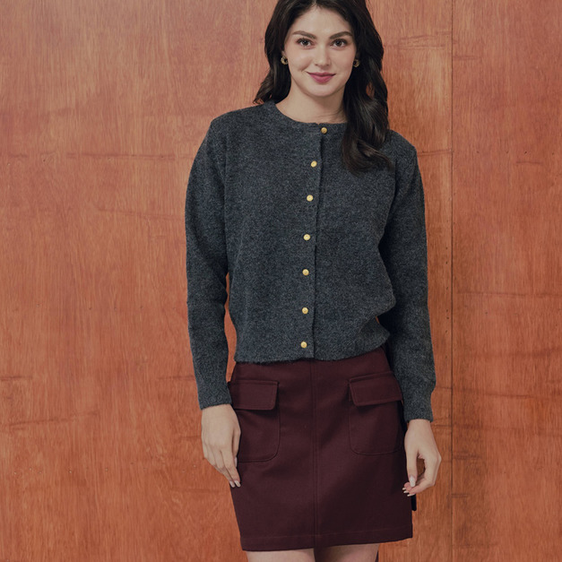 抗皺羊毛設計短裙 2色（現貨）