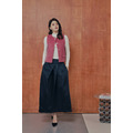 法式絲毛緞面半身裙 2色（現貨）_38