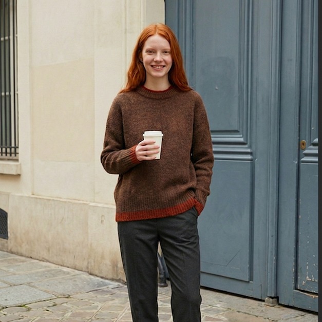 海馬毛雙色設計毛衣 4色（現貨）