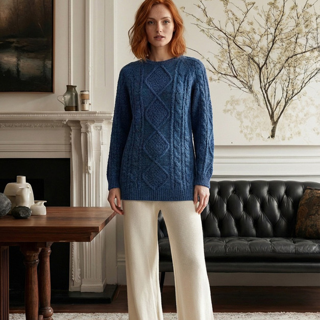 混紗麻花厚毛衣 3色 （現貨）