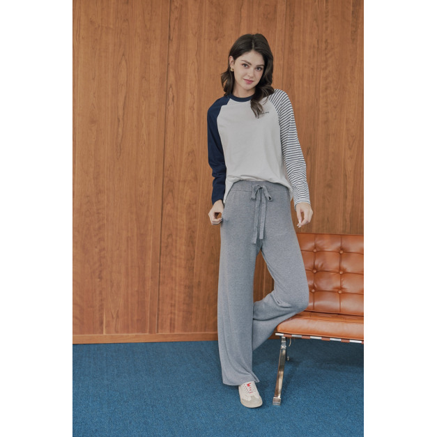 深藍袖棒球長Ｔ（現貨）