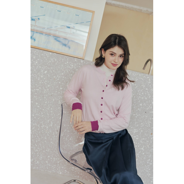 桃紫釦薄外套（現貨）