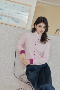 桃紫釦薄外套（現貨）