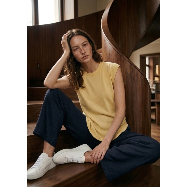 簡約小包袖下擺圓針織上衣 5色（現貨）