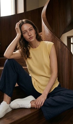 簡約小包袖下擺圓針織上衣 5色（現貨）