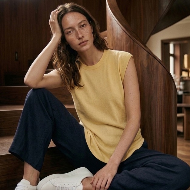 簡約小包袖下擺圓針織上衣 5色（現貨）