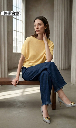 桑蠶絲羊毛不規則上衣 5色（現貨）